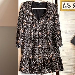Madewell bird lined ruffle bottom dress